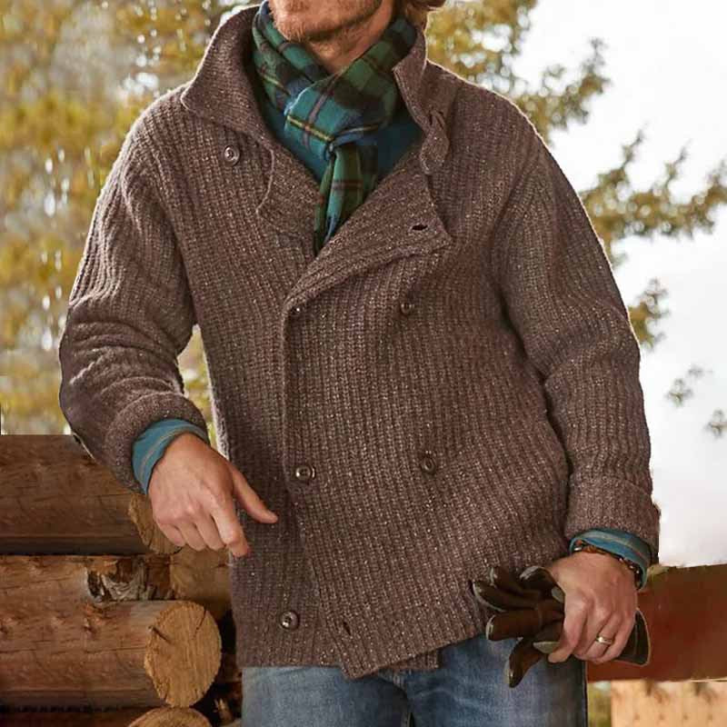 Herren Strickjacke Moderner Schnitt Doppelter Knopfverschluss - BerlinGlamour