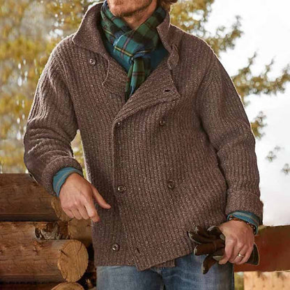 Herren Strickjacke Moderner Schnitt Doppelter Knopfverschluss - BerlinGlamour