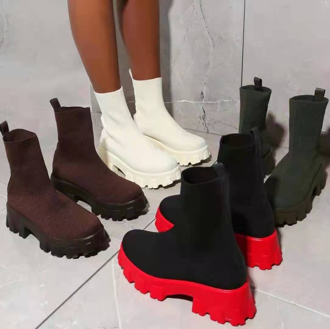 Damen Strumpfstiefel Elastisch Komfortabel Mit Weicher Sohle - BerlinGlamour