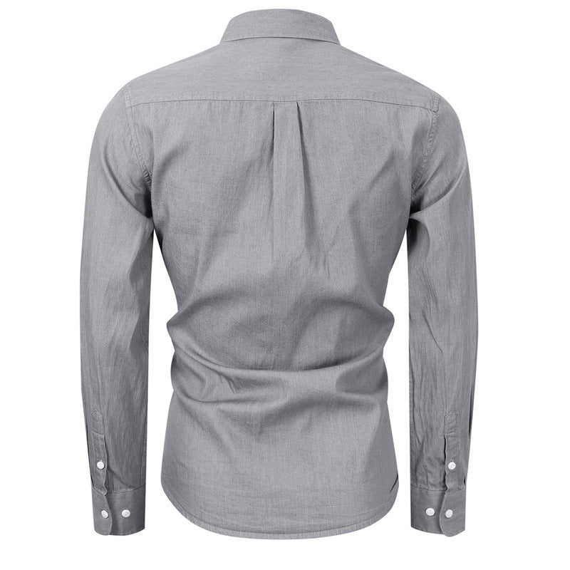 Herren Hemd Denim Blau Modern mit Button Down Kragen