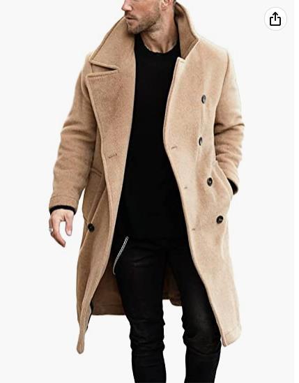 Herren Wollmantel Doppelknebel Modern Berlin Style