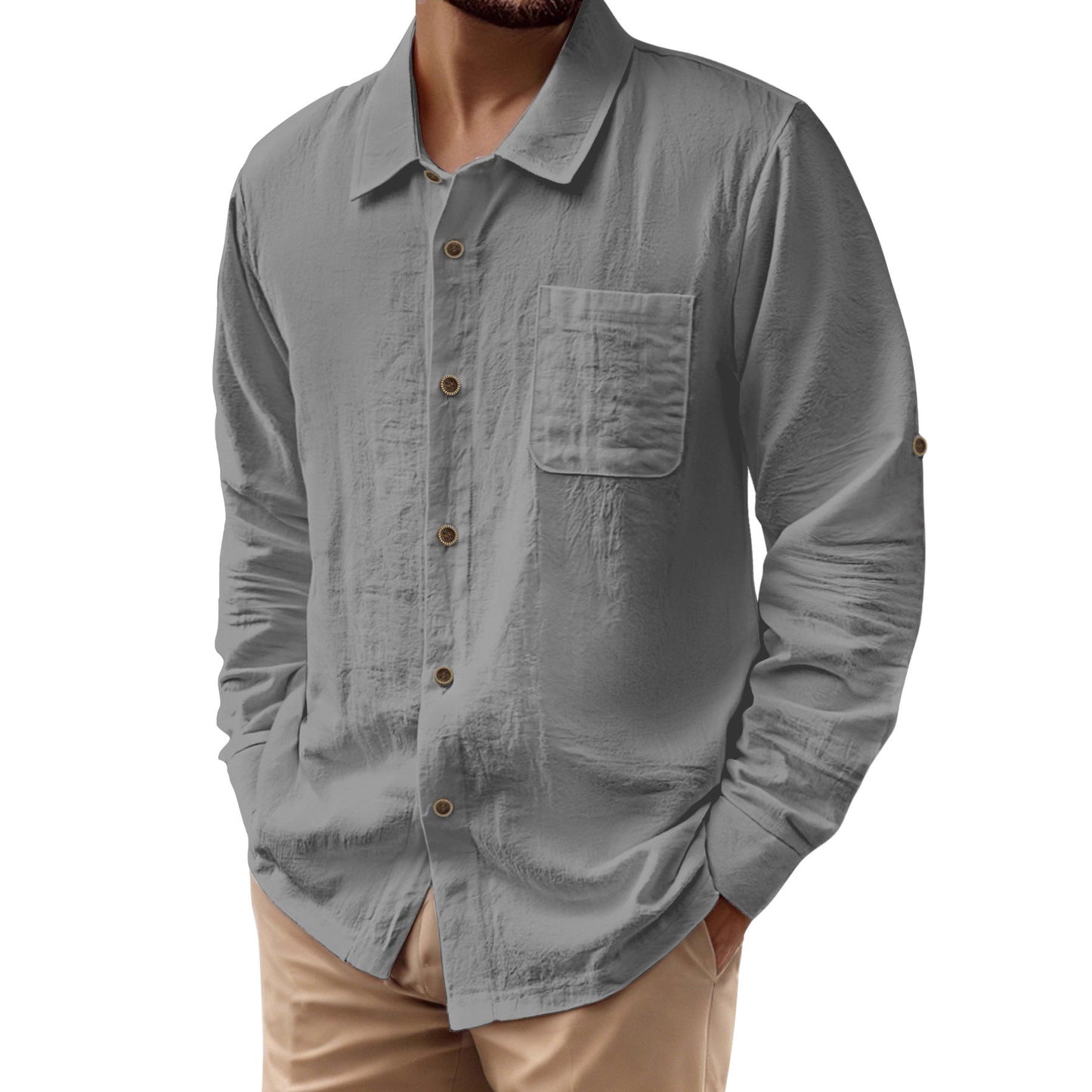 Herren Hemdjacke Elegante Lässige Casual