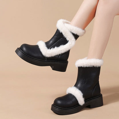 Damen Winterstiefel Warm Kuschelig Gummisohle Mode