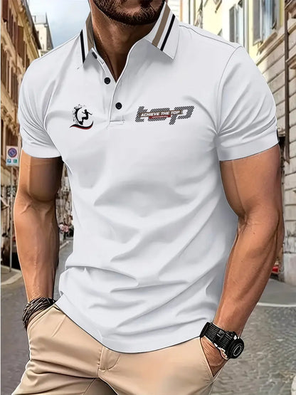 Herren Poloshirt Kurzarm Sportlich Grafikdesign Berlin