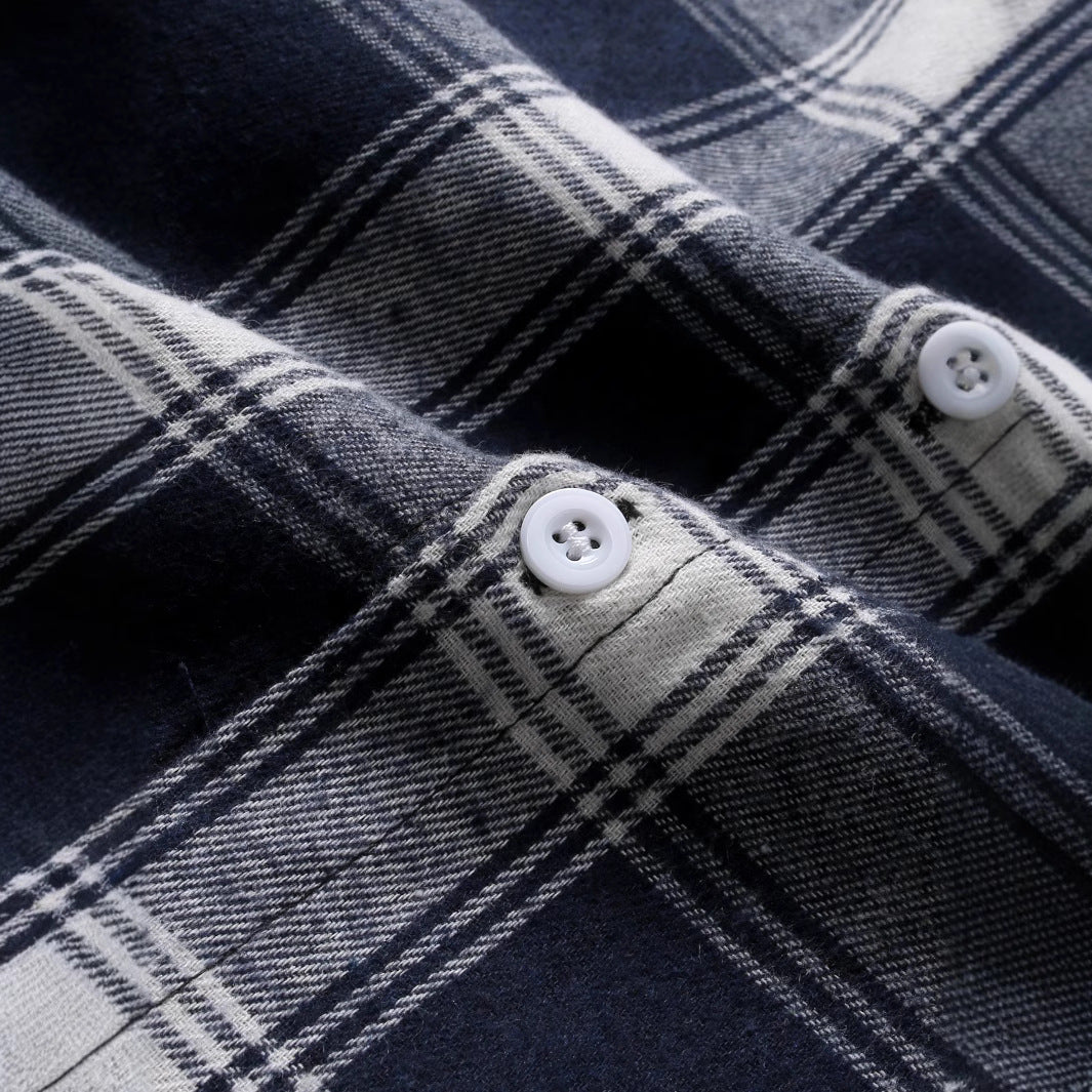 Herren Flanellhemd Karomuster Warm Modern