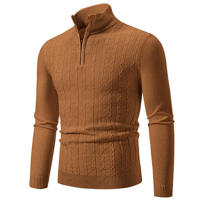 Herren Pullover Modern Stehkragen Reißverschluss Strick