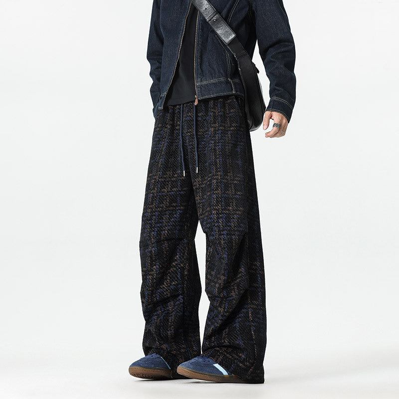 Herren Hose Relaxed Fit kariert mit verstellbarem Bund - BerlinGlamour