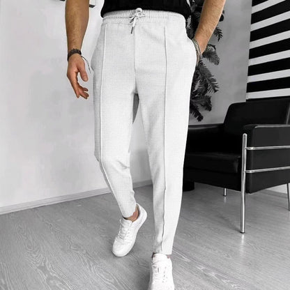 Herren Jogginghose Elastisch Mit Strukturdesign Schwarz