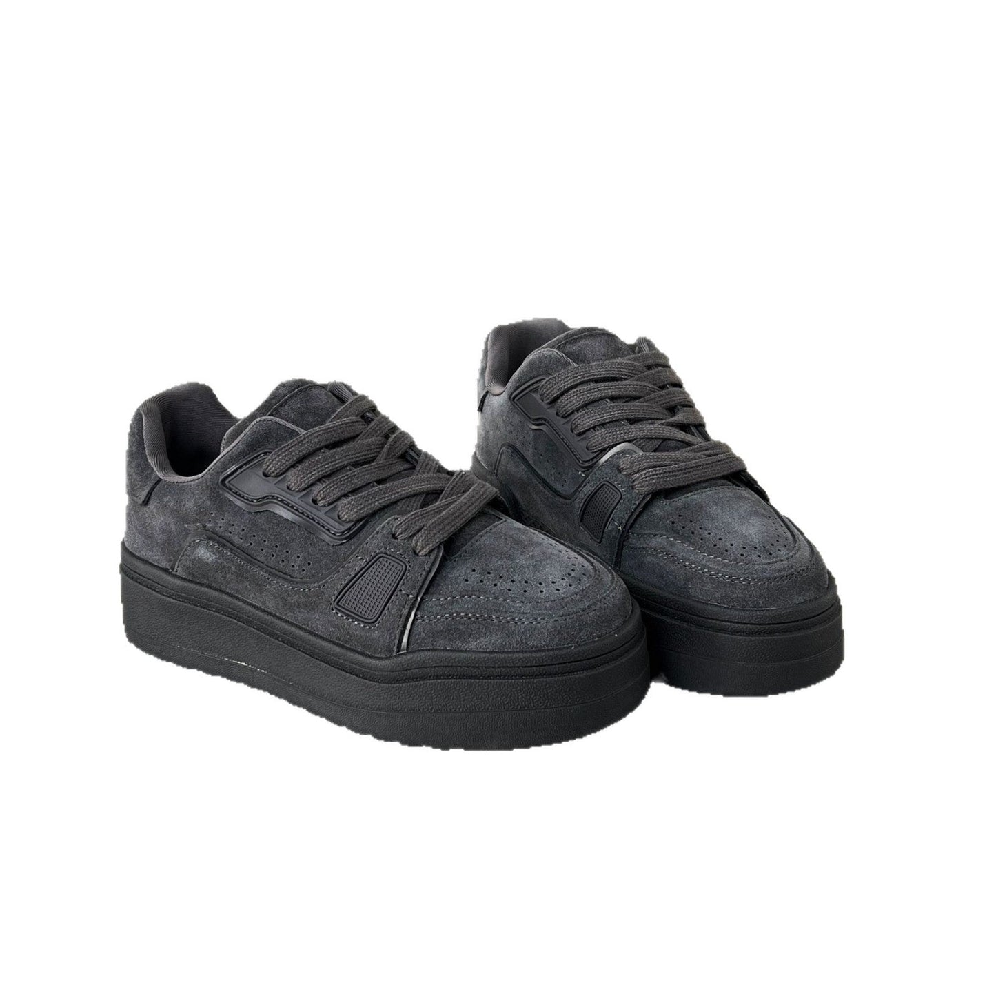 Damen Sneaker Chunky Wildleder Bequem Rutschfest