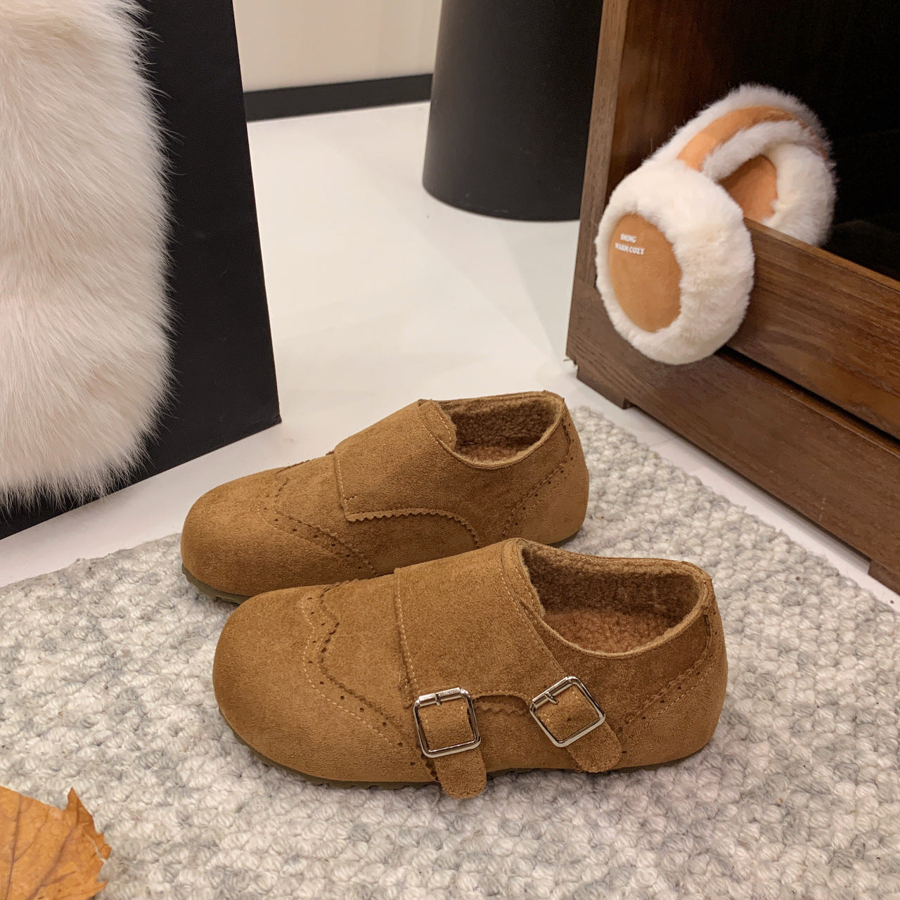 Damen Clogs Weichleder Bequem Schnallenverschluss Modern