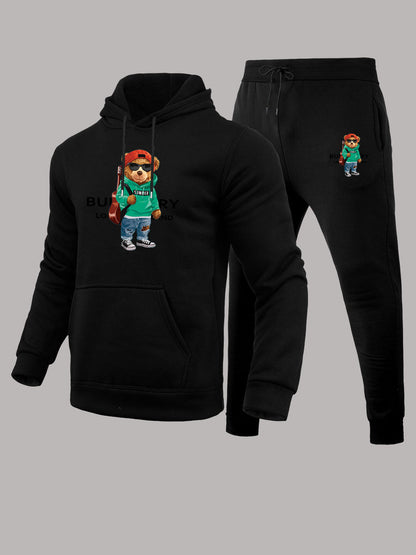 Herren Sportanzug Set Sweatshirt Hose Grau