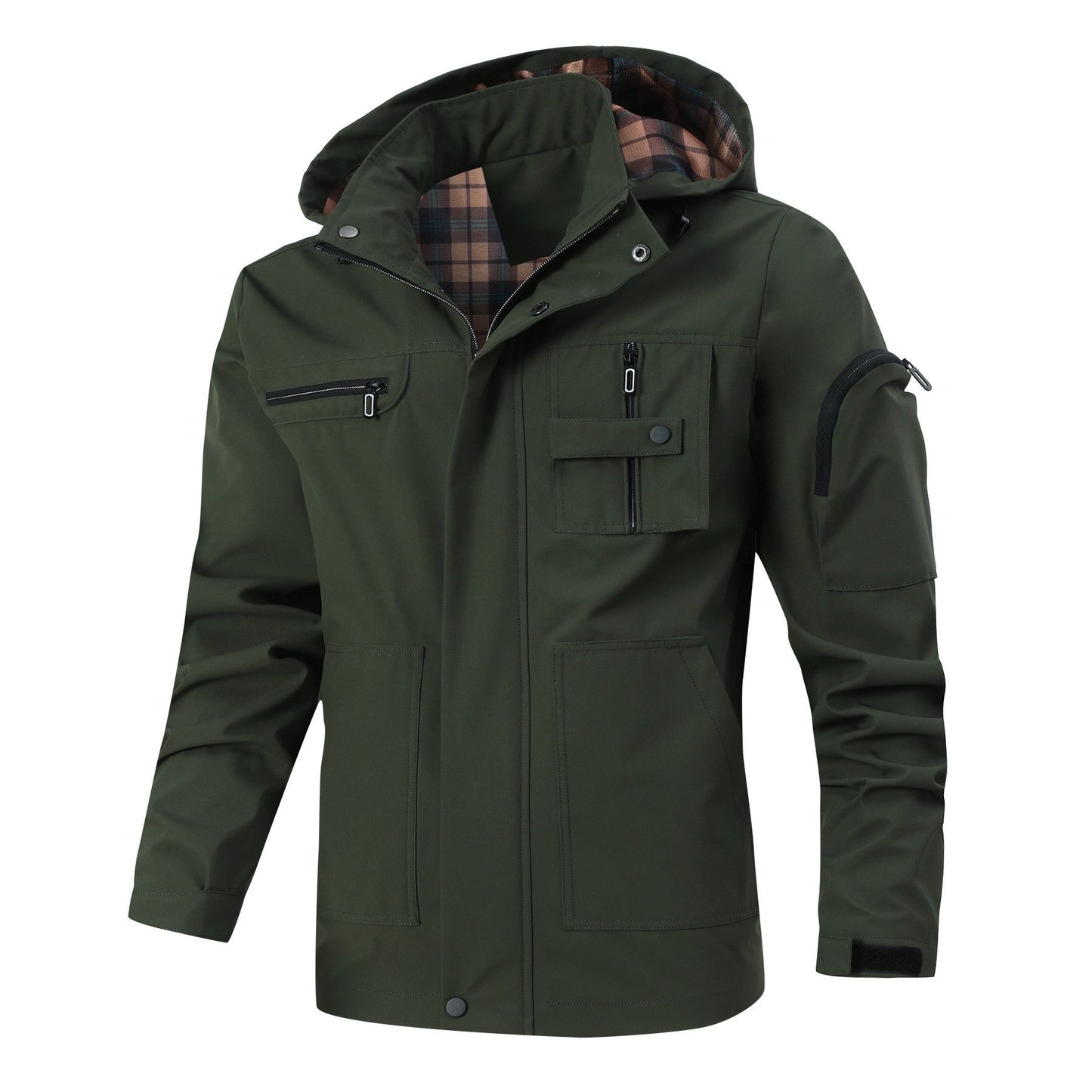 Herren Outdoor-Jacke Funktionell Wasserdicht Mit Taschen - BerlinGlamour