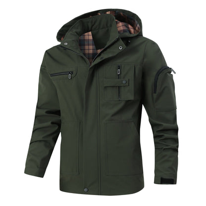 Herren Outdoor-Jacke Funktionell Wasserdicht Mit Taschen - BerlinGlamour