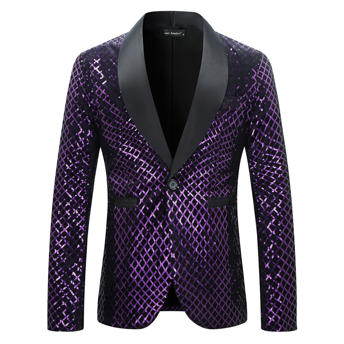 Herren Blazer Pailletten Luxus Anzug Jackett Elegant