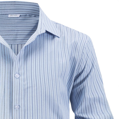 Herren Langarmhemd Streifen Moderner Schnitt