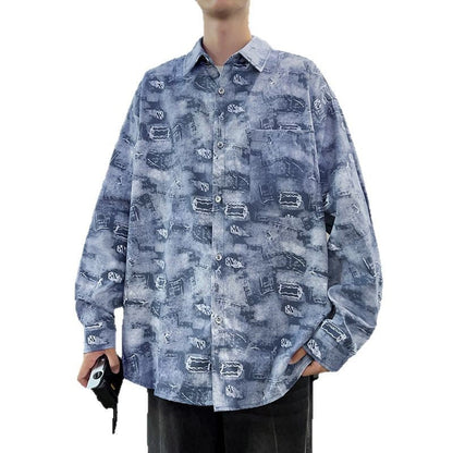 Herren Langarmhemd mit Grafikdruck Modern Trendy