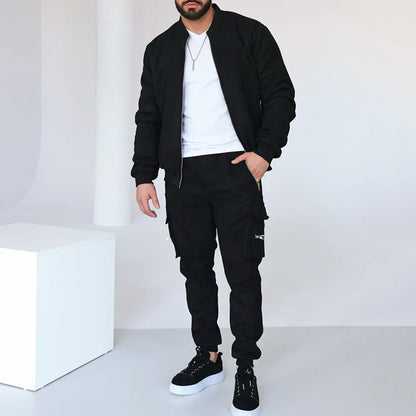 Herren Bomberjacke Sportlich Cargo Stil