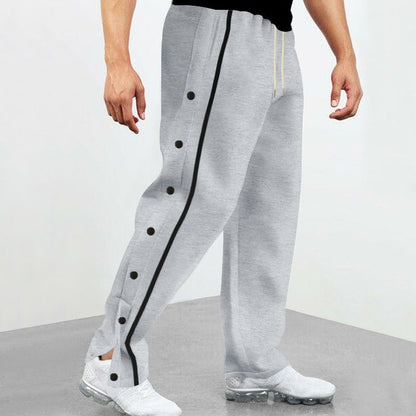 Herren Freizeithose Sportlich mit Druckknöpfen Schwarz