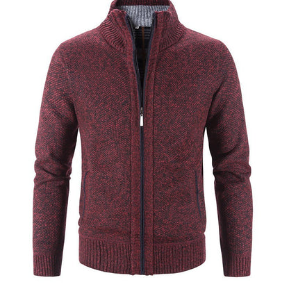 Herren Strickjacke Stehkragen Strukturiert Modern