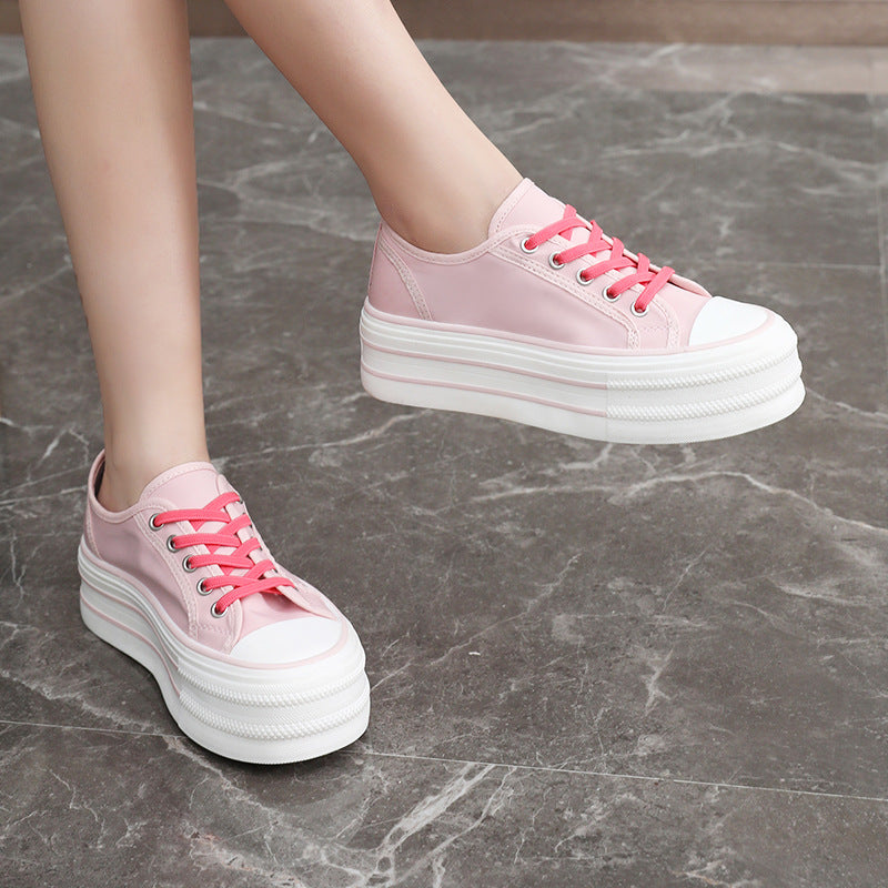 Damen Plateau Sneaker Plüsch atmungsaktiv bequem