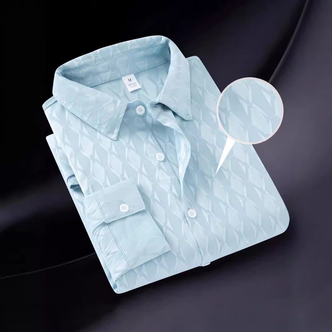 Herren Hemd Modern mit Struktur Muster Hochwertig Elegant - BerlinGlamour