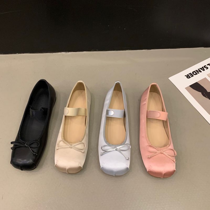 Damen Ballerinas Elegante Schleife Verstellbar
