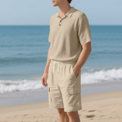 Herren Poloshirt und Badeshorts mit Taschen Sommer
