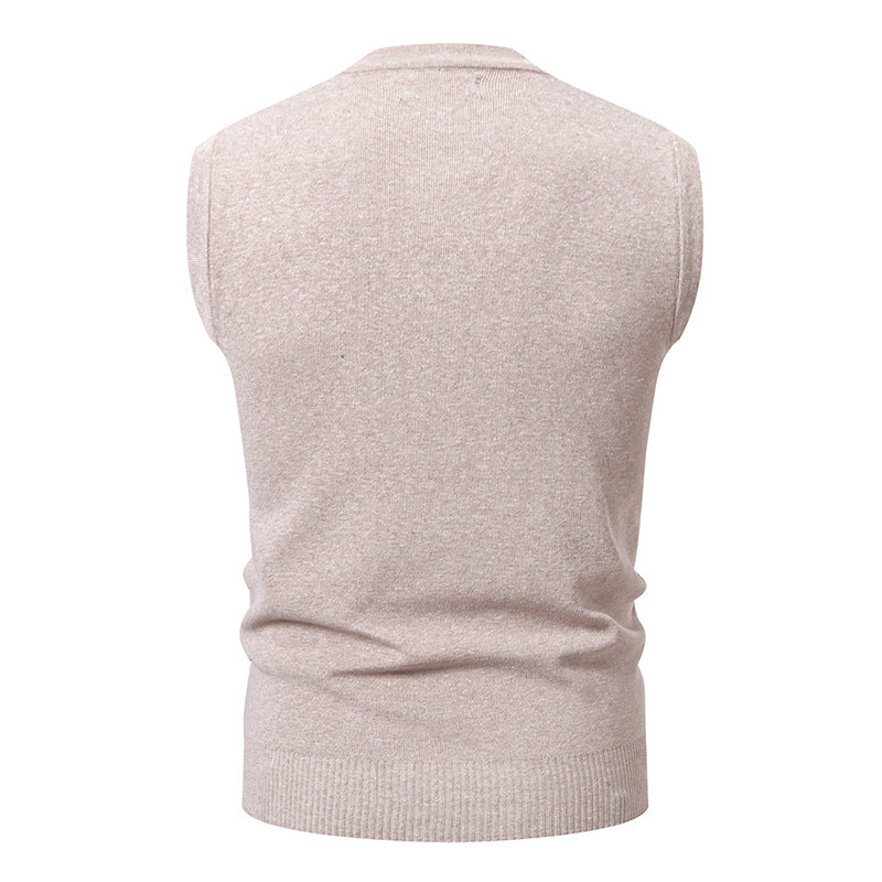 Herren Strickjacke Ärmellos Modern Zopfmuster