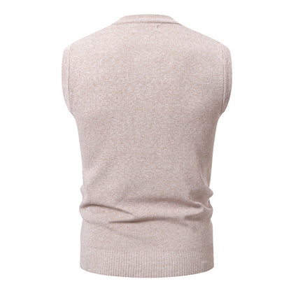 Herren Strickjacke Ärmellos Modern Zopfmuster