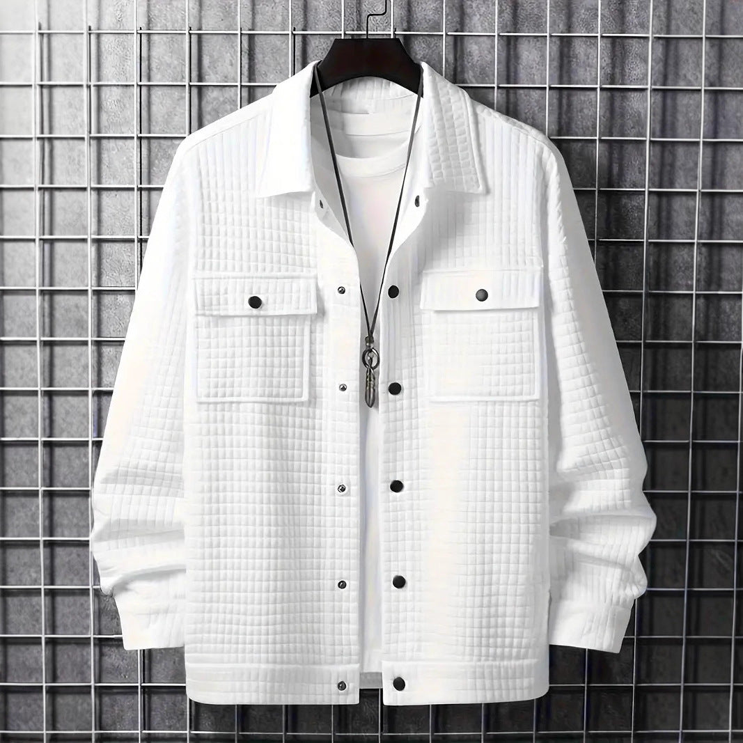 Herren Hemdjacke Lässig mit Taschen Modern