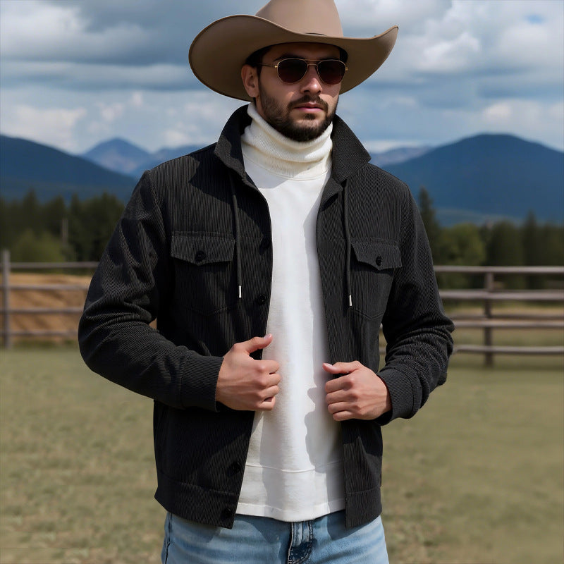 Herren Cordjacke Steppjacke Verstellbar Praktisch