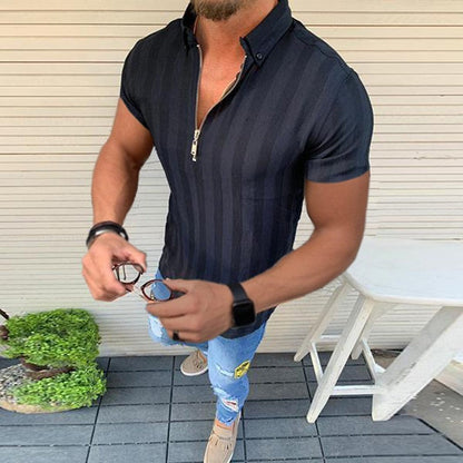 Männer Kurzarmhemd Modern Streifen Elegант