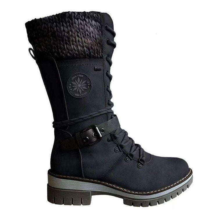 Damen Winterstiefel Schnürstiefel Kuschelig Warm