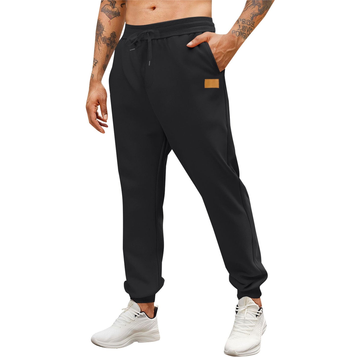 Herren Jogginghose Sportlich Mit Reißverschluss Taschen