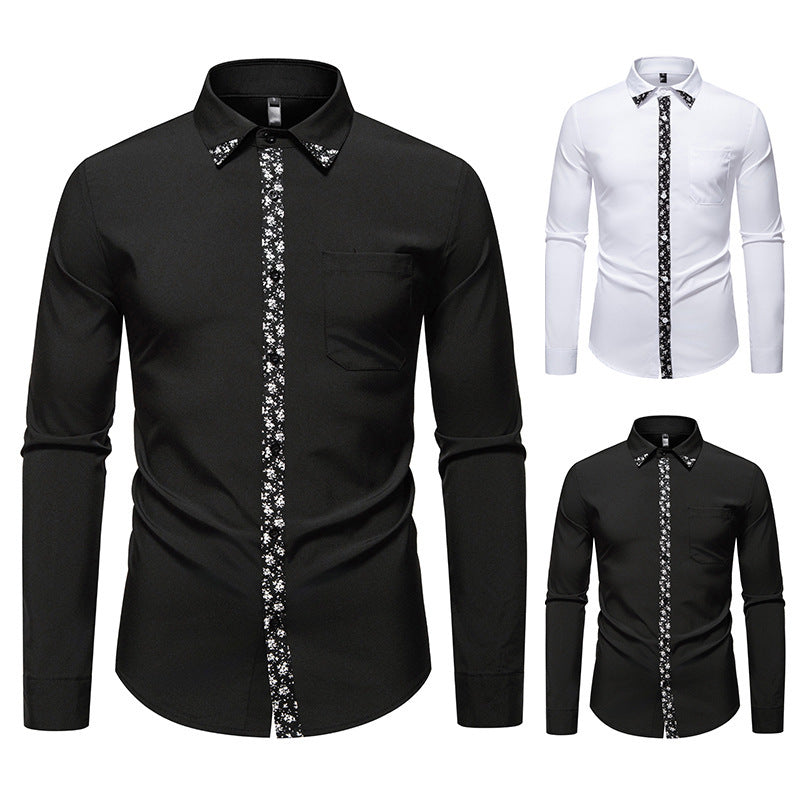 Herren Hemd Blumenmuster Elegant Knopfleiste Modern - BerlinGlamour