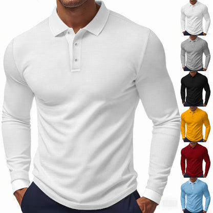 Herren Poloshirt Modern Strukturiert Knopfdetails Elegант - BerlinGlamour