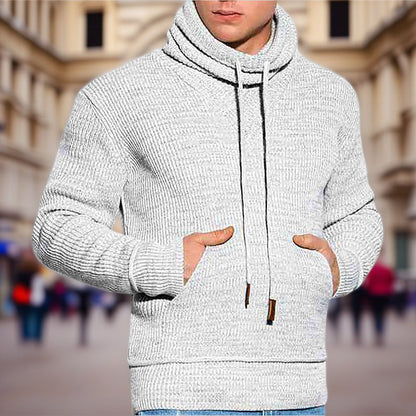 Herren Kapuzenpullover Grobstrick Modern mit Kängurutasche