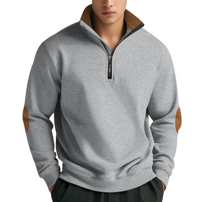 Herren Pullover Stehkragen Reißverschluss Kontrast Modern - BerlinGlamour