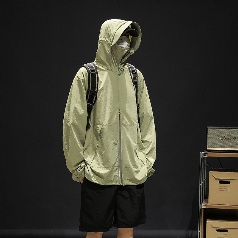 Herren Freizeitjacke Leicht Atmungsaktiv Kapuzenjacke Sportlich - BerlinGlamour