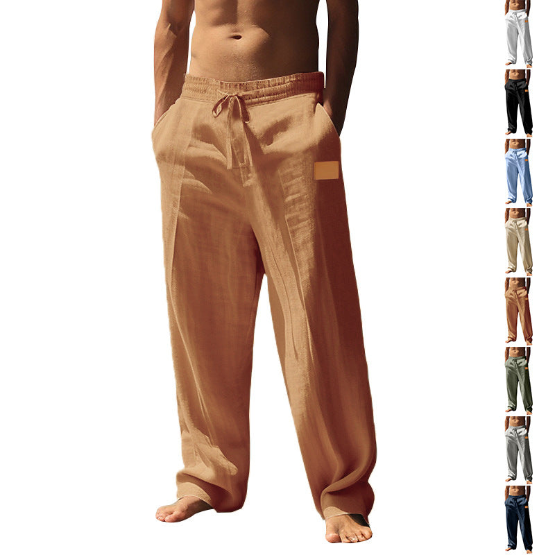 Herren Leinen Shorts Bequem Elastisch mit Seiten Taschen - BerlinGlamour