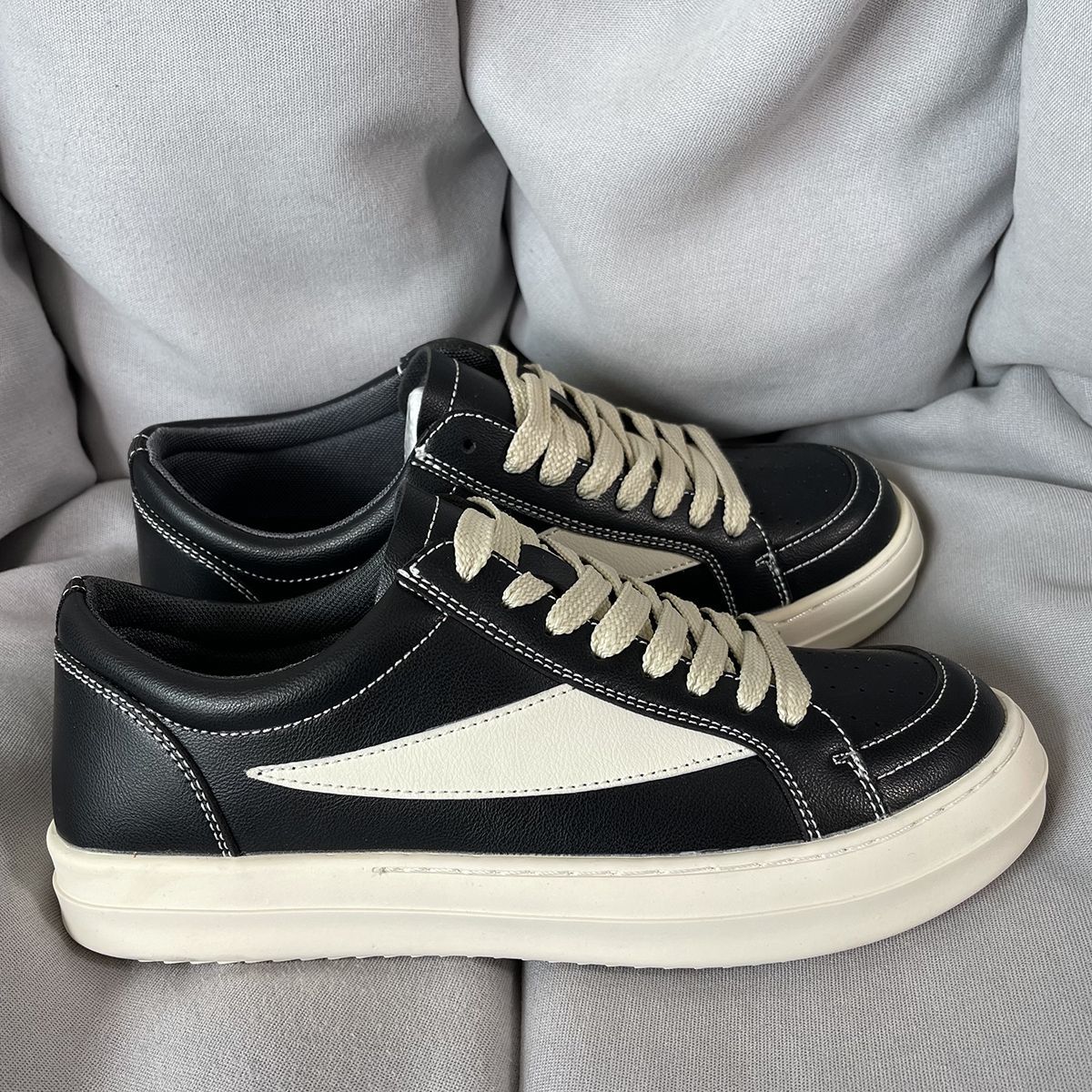 Damen Sneaker Sportlich Leder Klassisch Schwarz