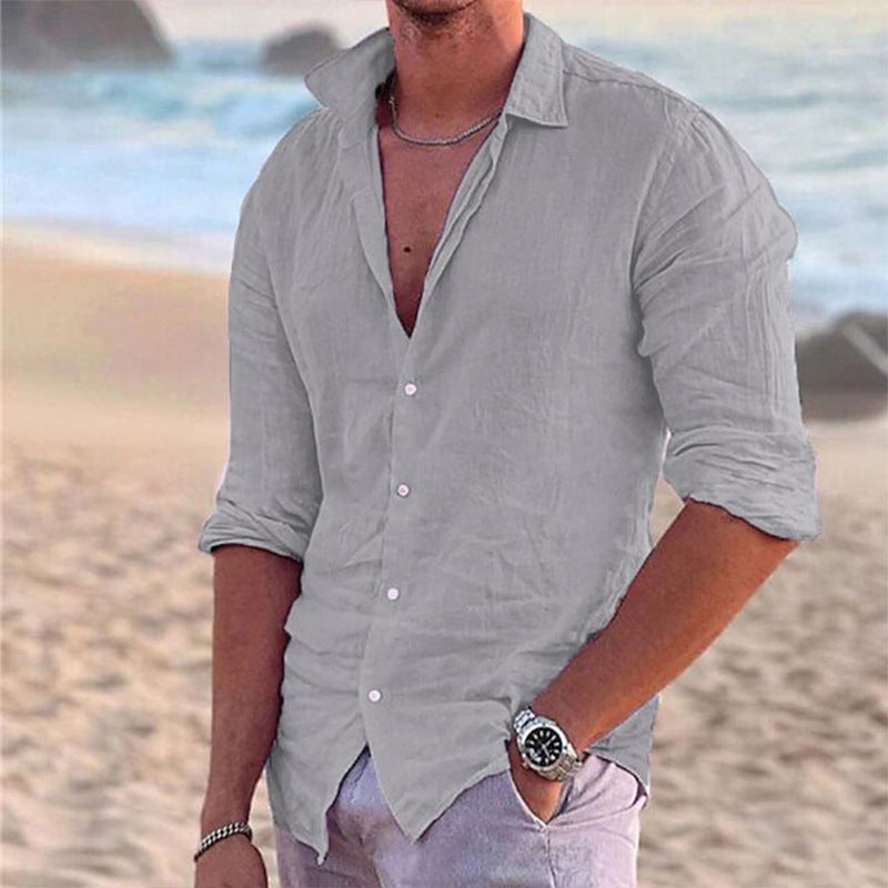 Herren Leinenhemd Modern Slim Fit Sommer
