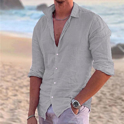 Herren Leinenhemd Modern Slim Fit Sommer