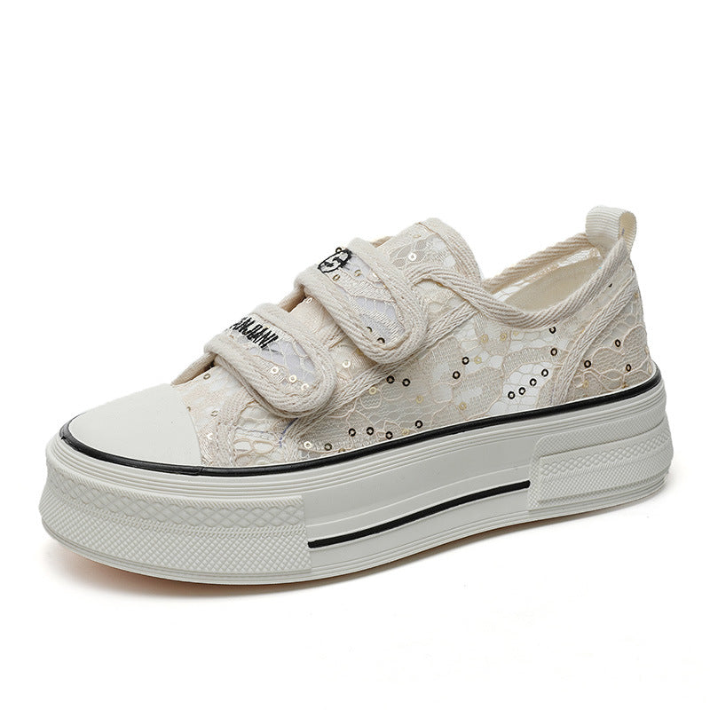 Damen Sneaker Klettverschluss Modisch Sportlich