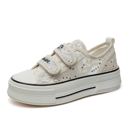 Damen Sneaker Klettverschluss Modisch Sportlich