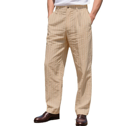 Herrenhose Streifenhose Elegant Locker Schnitt Mit Taschen