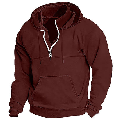 Herren Fleece Hoodie Halbzipp mit Kapuze Größe XL