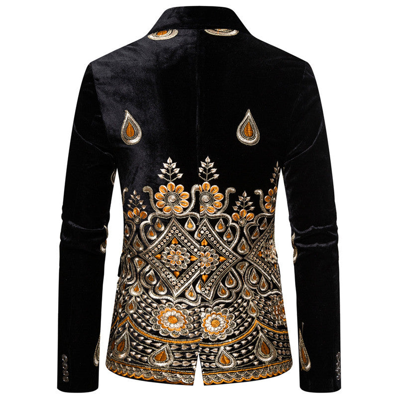 Maßgeschneiderter Samt Blazer Herren Elegant Schwarzer Anzug