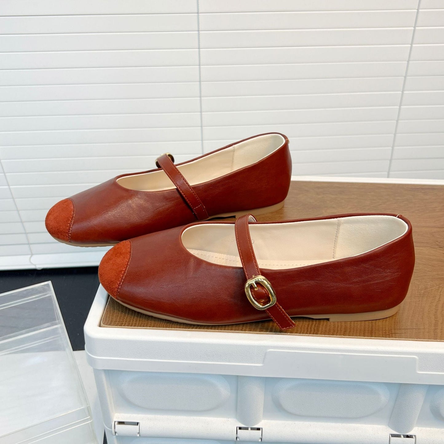 Damen Ballerinas Elegant Schnalle Riemen Schuhe
