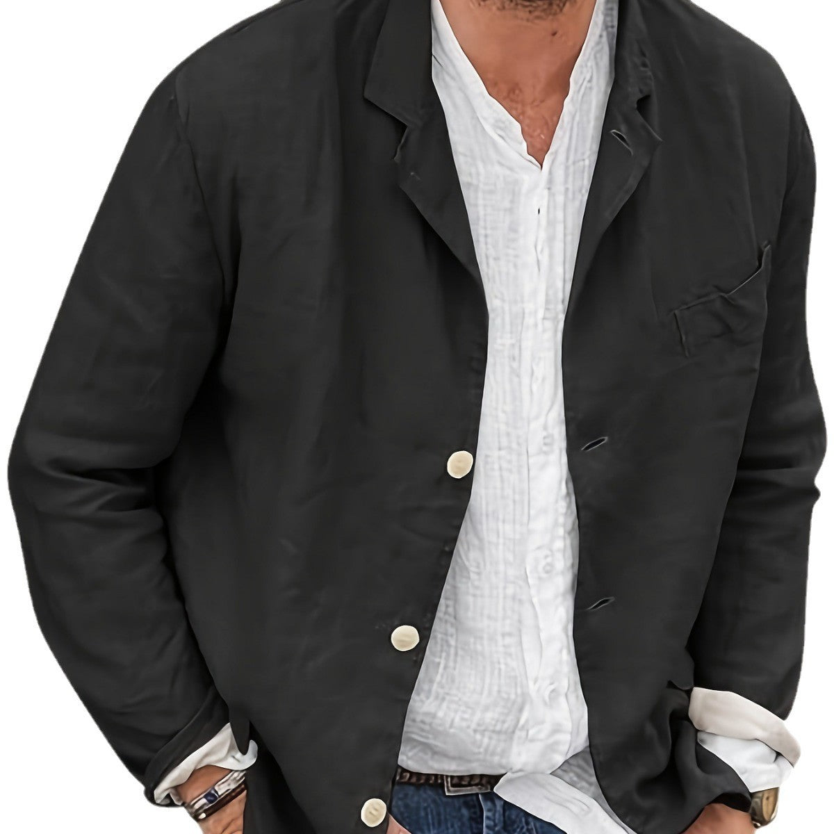 Herren Blazerjacke Slim Fit Leicht Modern